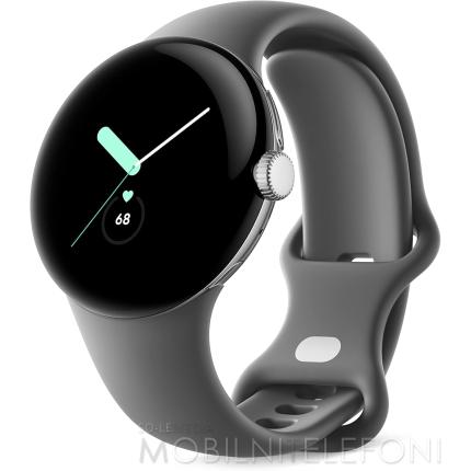 Goolge Pixel watch LTE 41mm Polished Silver Case /Charcoal band