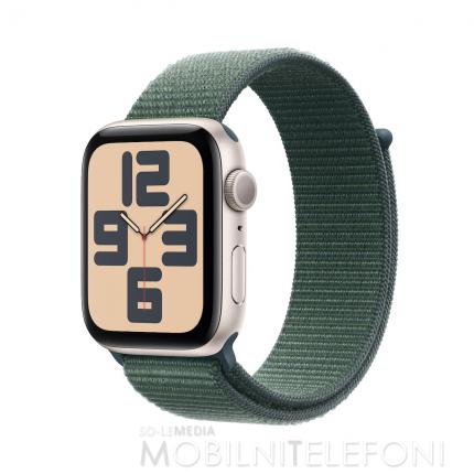 Apple Watch SE (2024) 40mm GPS Starlight Case/Lake Green Sport Loop S/M