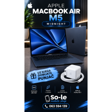Apple MacBook Air 13.6" M5 10C CPU/8C GPU, 16GB/512GB Midnight,Mdhe4ze/A