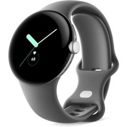 Goolge Pixel watch LTE 41mm Polished Silver Case /Charcoal band