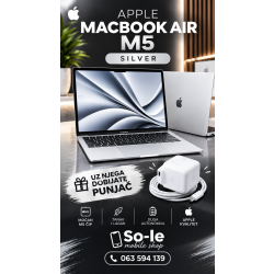 Apple MacBook Air 13.6" M5 10C CPU/8C GPU, 16GB/512GB Silver,Mdh74ze/a